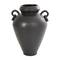 15" Black Ceramic Amphora Vase with Speckled Texture & Ring Handles